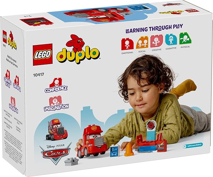 LEGO Disney Pixar Mack at The Race Cars Toys - Pixar Cars Birthday Gift for Toddlers Preschool Boys & Girls Ages 2+ - Educational Building Toys Set - 10417