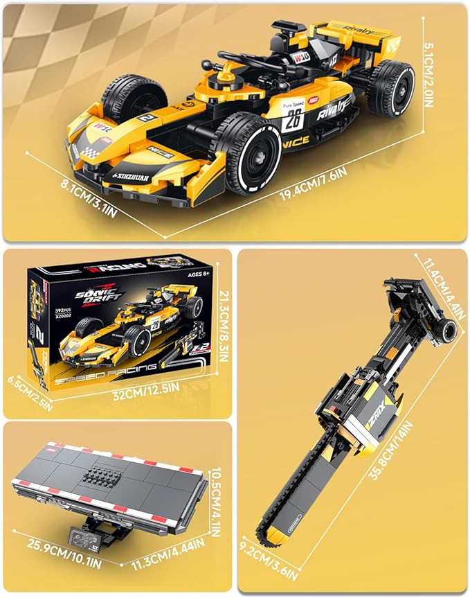 Racing Car Building Blocks Set Speed Champions Model Kit for Kids Ages 14+ and Adults Creative Race Toy Gift for Boys & Girls(XZ0002)