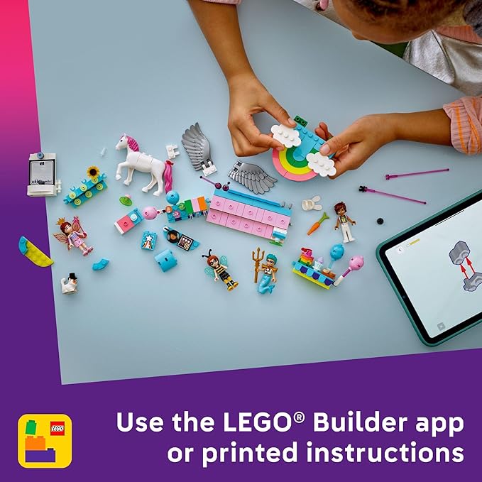 LEGO Friends Costume Party with Unicorn & Fairy Pretend Play Building Toy - Interactive Storytelling Playset with Cat and Unicorn Toys - Creative Birthday Gift Idea for Girls & Boys 6+ - 4266