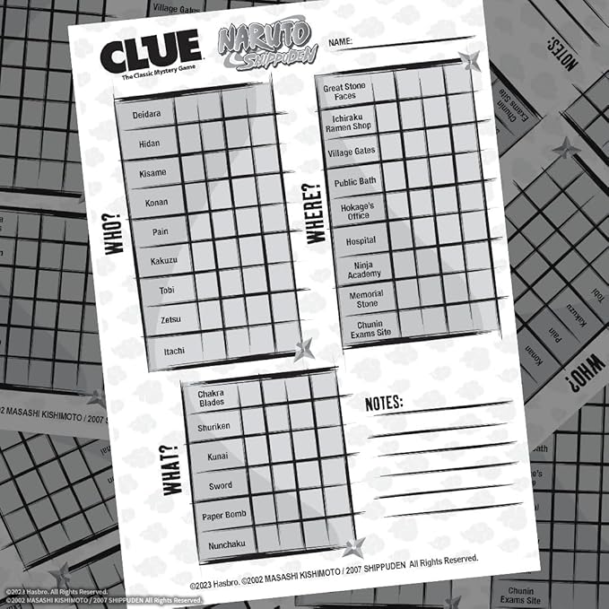 USAOPOLY CLUE: Naruto | Solve The Mystery in This Collectible Clue Game | Featuring Characters & Locations from The Anime TV Show Naruto | Officially-Licensed Naruto TV Show Game & Merchandise
