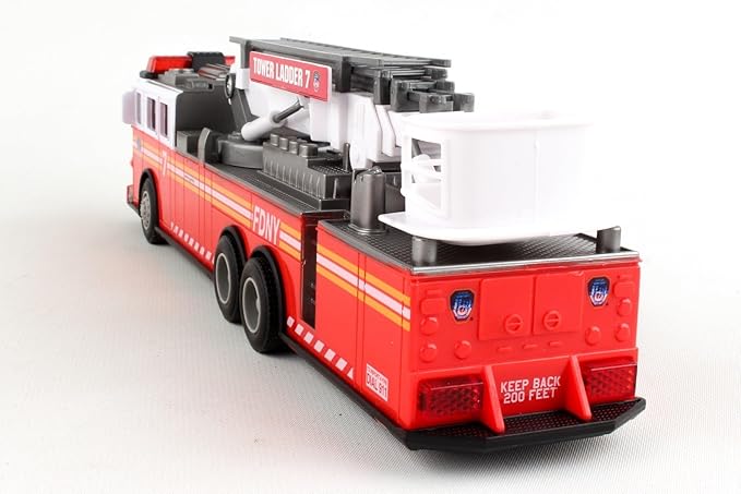 Daron FDNY Radio Control Ladder Truck – Officially Licensed Fire Department of New York RC Fire Truck Toy with Lights & Sounds – Extendable Swivel Ladder – Kids Ages 3+