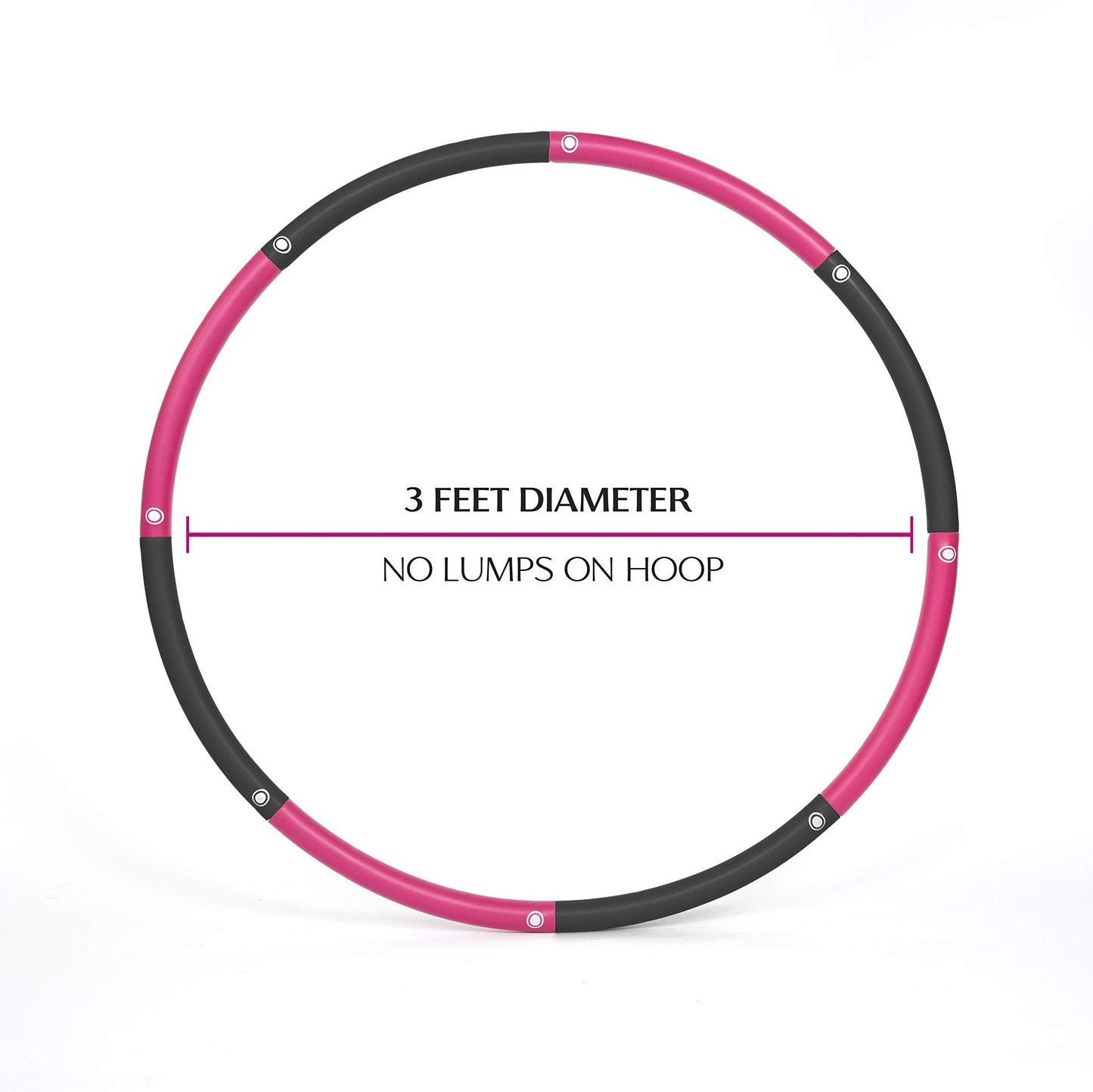 HEALTHYMODELLIFE Exercise Fitness Hoop for Adults - Easy to Spin, Premium Quality and Soft Padding Weighted Hoop - Detachable Hoops for Home & Gym Workouts - 2lbs