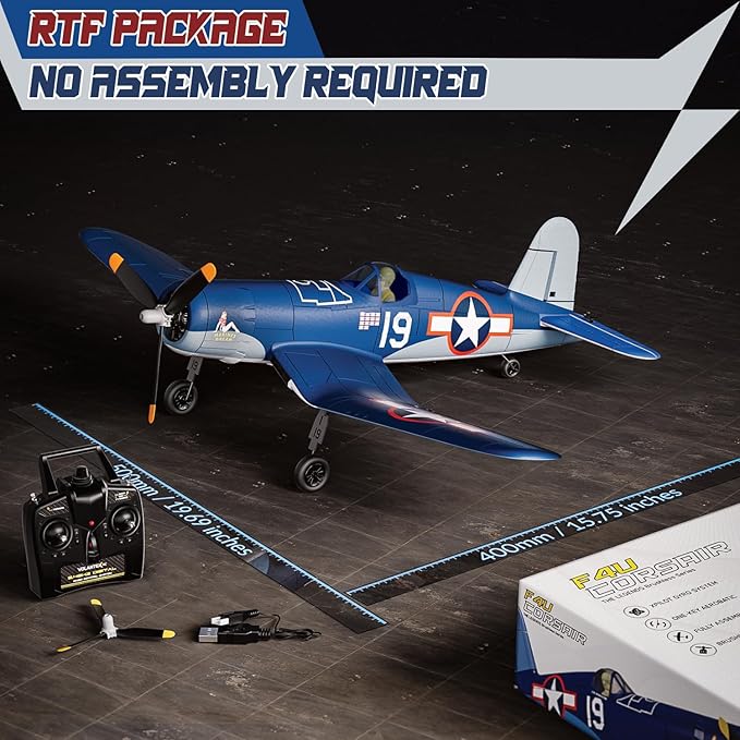 LEAMBE Brushless 4 Channel RC Plane F4U Corsair 500mm Remote Control Airplane Fighter RTF with 6-Axis Gyro 3 Modes & Aerobatics for Beginners & Adults