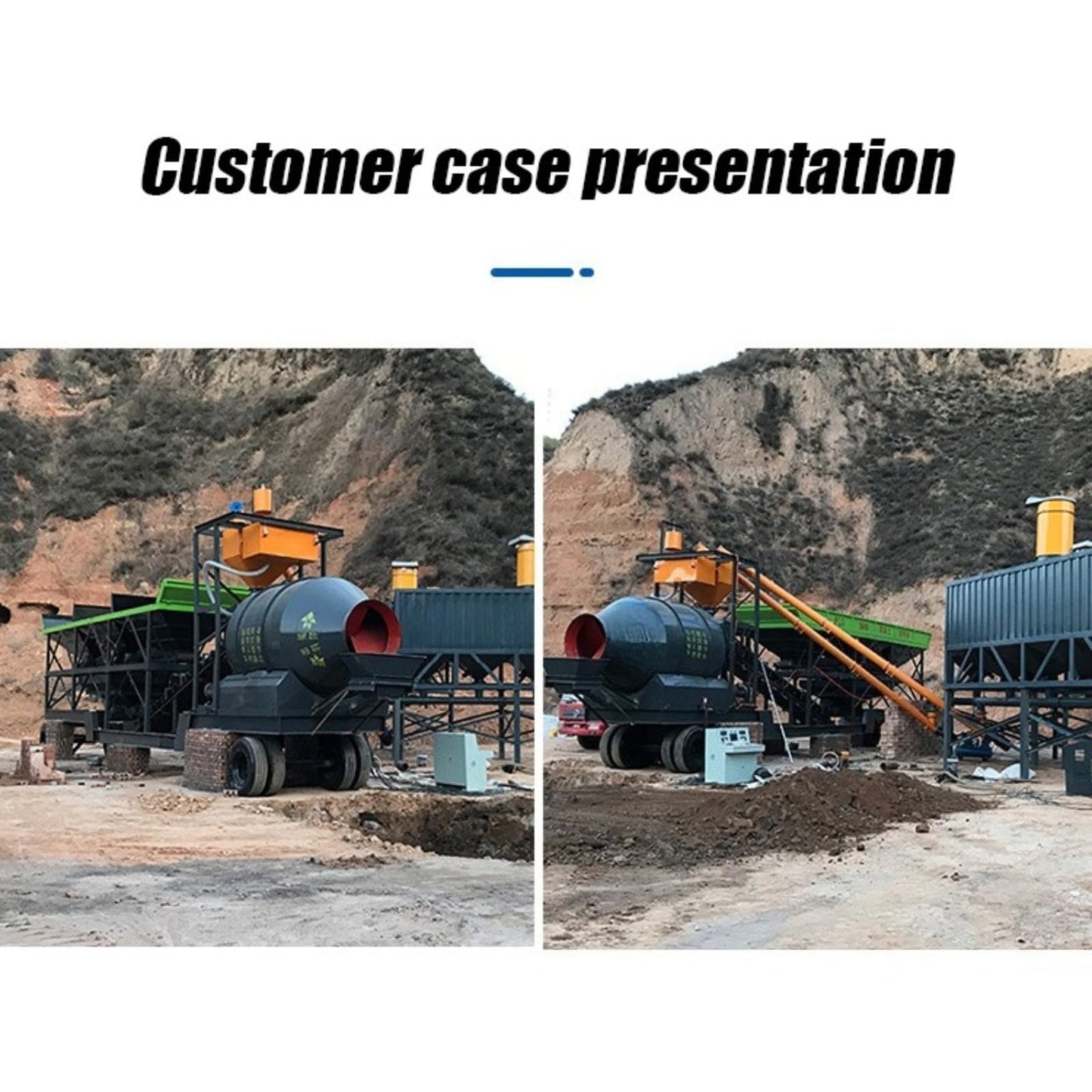 Mini Concrete Batching Plant, Mobile Cement Mixing Station with Aggregate Batching Unit, Portable Concrete Mixer System for Building Projects and Material Mixing
