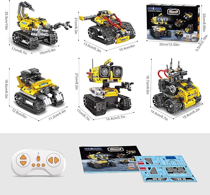 Robot Building Toys for Kids - 5 in 1 Remote- & App-Controlled Robots Toy RC Wall/Engineering/Mech Scorpion Building STEM Toys Robot Toy Gifts for Kids Boys Girls Age 10+ (560 PCS)