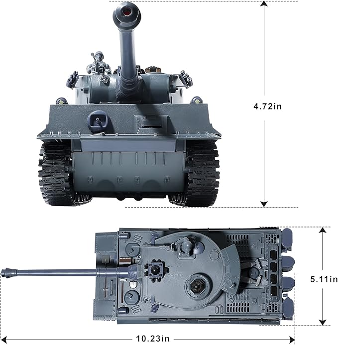 RC Military Tank WW2 Tiger I Army Tank Toy with IR Battle 2.4GHz Remote Control Military Vehicles with Lights & Rotating Turret Gift for Boys Kids Adults & Collectors