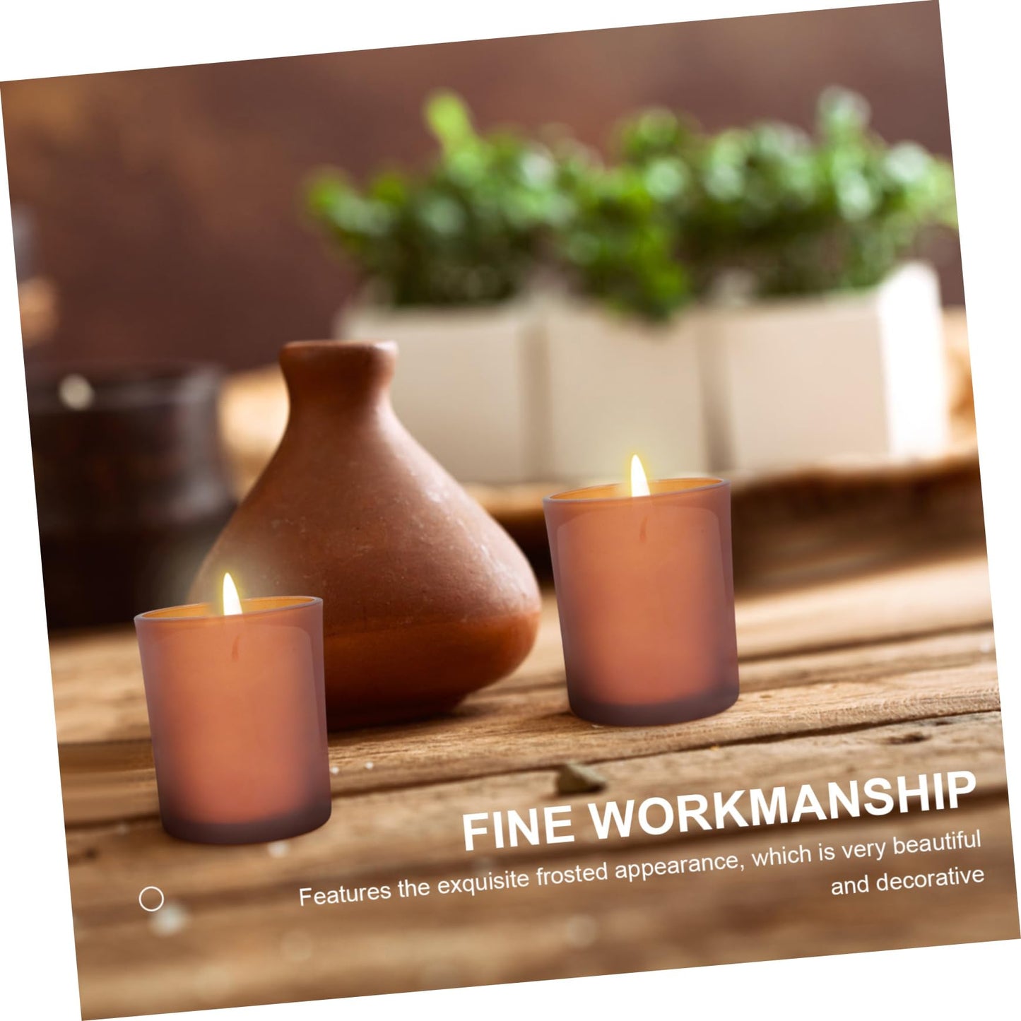 ABOOFAN 3sets Glass Candle Jar Marble Votive Holder Banquet Candlelight Dinner Supply