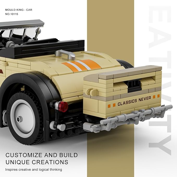 Mould King Vintage Car Collectible Classic Antique Vehicle 10115 Classic Cars Building Sets Retro Car Model Blocks Kits for Aged 14+ and Adults 897 Pieces