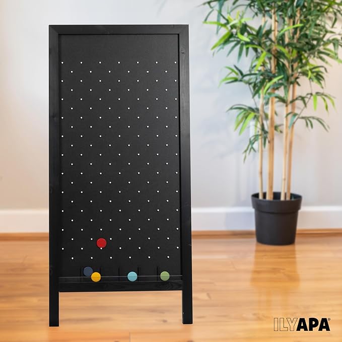 Ilyapa Extra Large Prize Drop Board Game - 28x57 Inch for Events Trade Show & Carnival Double Sided Wooden A-Frame Chalkboard Sign Eraser
