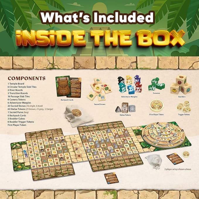 Mayan Curse – Thrilling Puzzly Board Games for Adults & Kids Strategic Family Games for Game Night Party Game with Fantasy Adventure & Suspense Ideal Gift for Boardgame Lovers