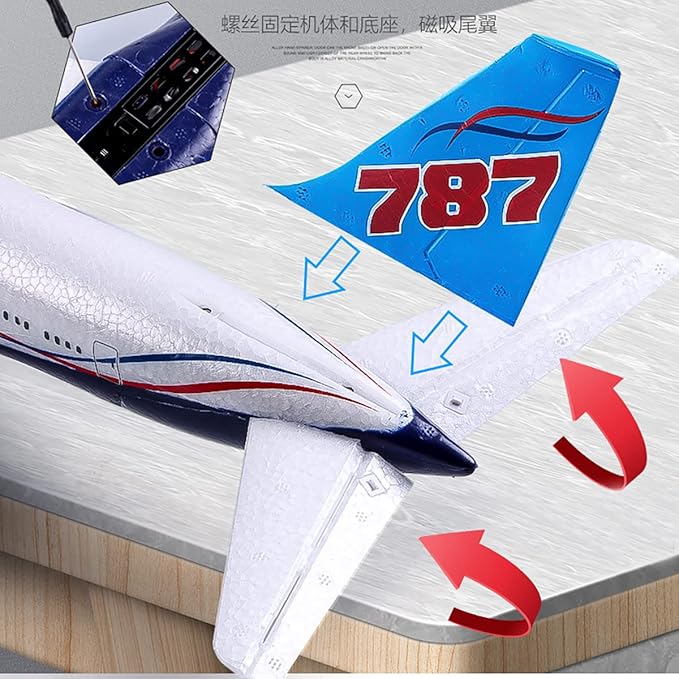 Remote Control Airplane 2.4Ghz DIY 3 Channels RC Plane Remote Control Airplane Ready to Fly RC 787 Dreamliner for Advanced Wingspan 550mm (2 Batteries