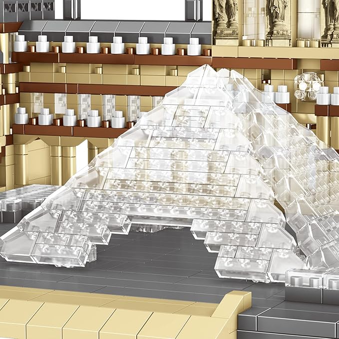 dOvOb Architecture Louvre Micro Building Blocks Set(2885PCS) - World Famous Architectural Model Toys Gifts for Kid and Adult
