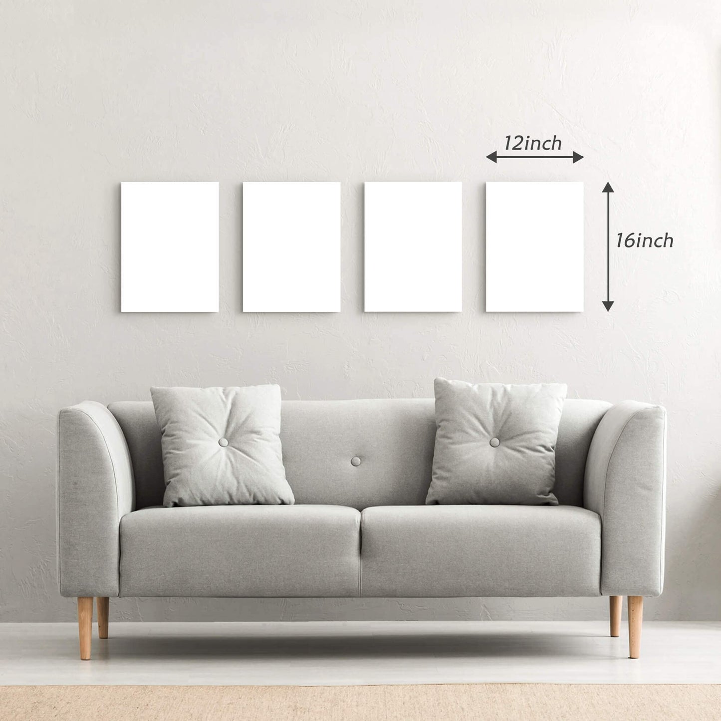 Botanical Plant Canvas Wall Art: 4 piece Blue Leaf Picture Minimalist Eucalyptus Prints Nature Leaves Painting Artwork for Bedroom Home Office