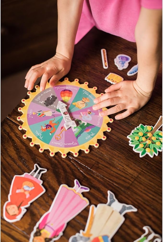 eeBoo: Fairytale Spinner Collect The Elements & Tell a Story Create Your Own Story as You Play for 2 to 4 Players for Ages 5 and up