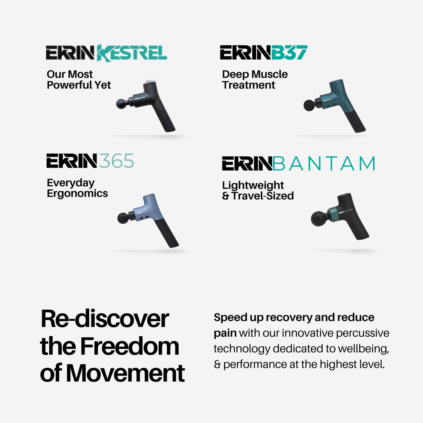 Ekrin Athletics Kestrel Massage Gun: Enhanced Precision & Comfort for Superior Muscle Recovery & Wellness | Relieve Sore Muscles and Stiffness