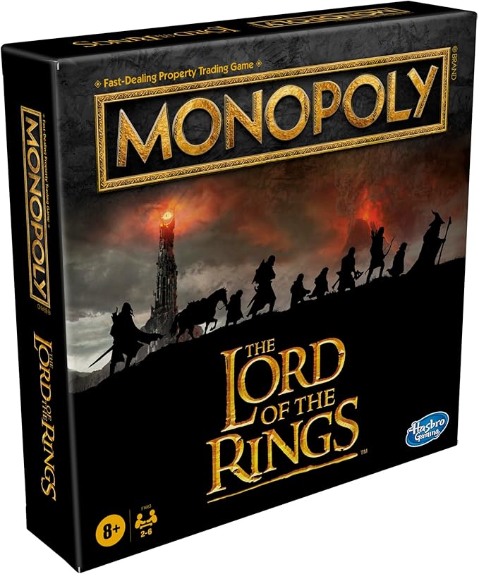 Hasbro Gaming Monopoly: The Lord of The Rings Edition Board Game Inspired by The Movie Trilogy Play as a Member of The Fellowship Ages 8 and Up (Amazon Exclusive)