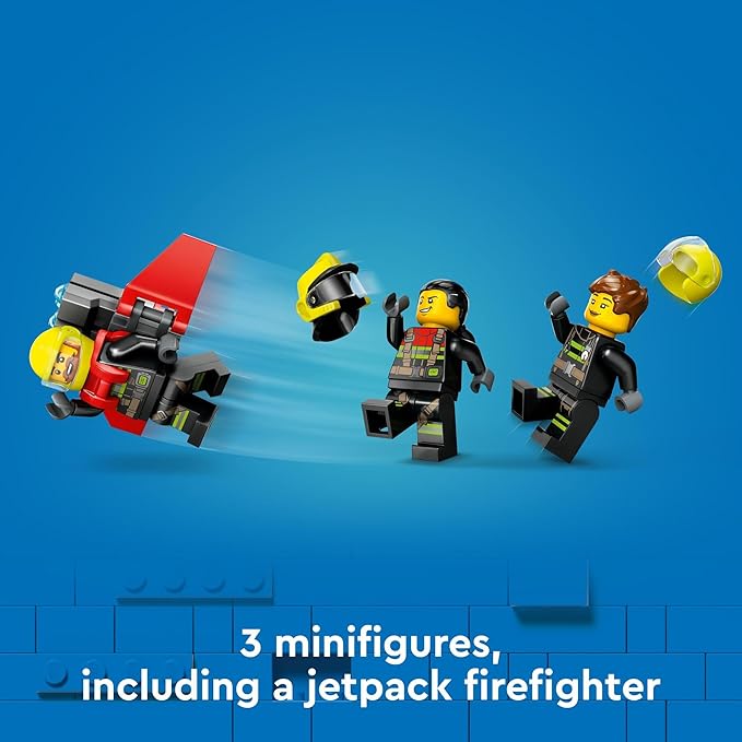 LEGO City Fire Rescue Plane Toy - Building Toy for Boys & Girls Ages 6+ - Gift for Easter Baskets - Pretend Playset for Kids - W/Working Drop Doors - 60413