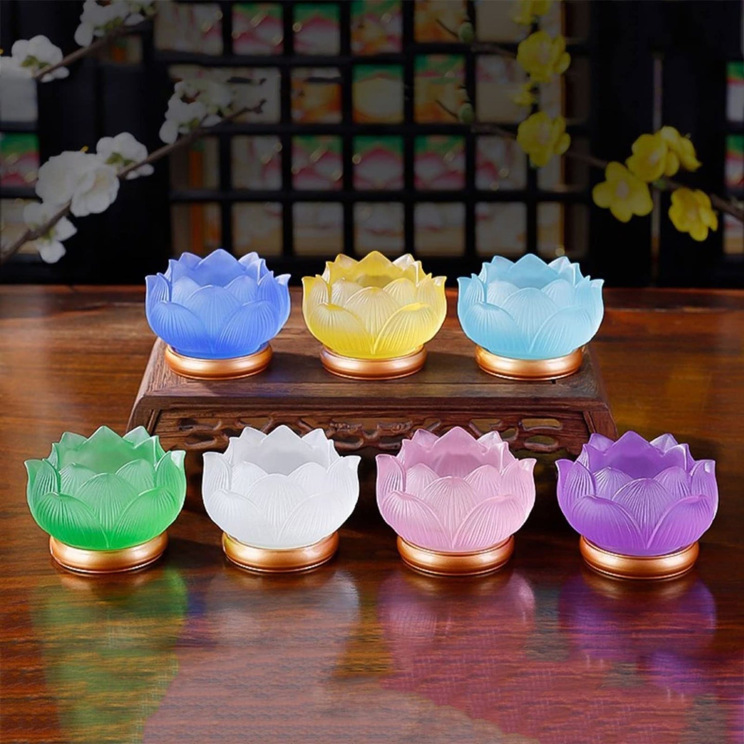 cfycfy987 Candelabra Glazed Lotus Candlestick Household Decoration Ornaments Candle Holder Household Offering Lamp Holder Candle Sticks Holder(White)