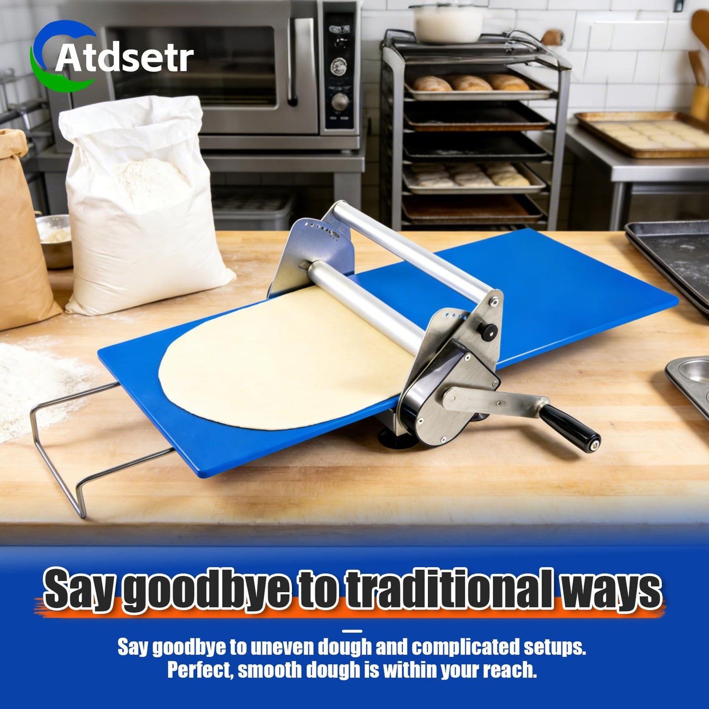 Folding Dough Rolling Machine,Manual Dough Sheeter ,Compact Dough Sheeter Machine For Bakery Pizza,Dough Machine With Adjustable Thickness, Stainless Steel(2 Rolling Boards)