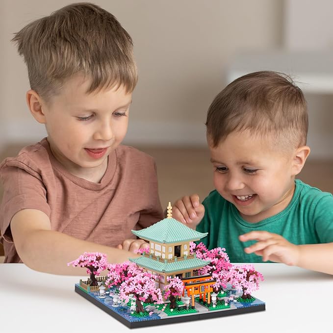 Cherry Blossom Micro Mini Building Block Sets Toy for AdultsJapanese Bonsai Tree House Architecture Gifts for Kids 14+(3809 Pieces)