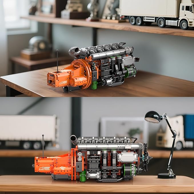 Mould King 10200 Truck Engine Model Kit That Runs 3236 PCS STEM Toy Gift for Adults 14+ Teens Engineering Toys for Display Collection