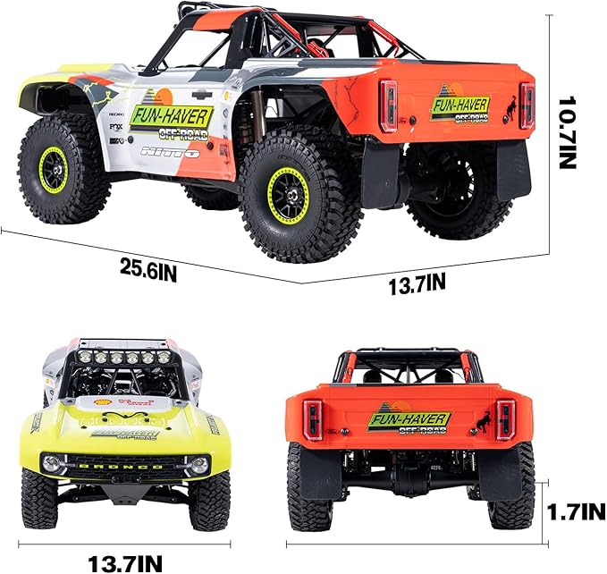 FMS 1/7 Ford Bronco U4 RTR EB RC Truck Hobby RC Crawler with Brushless Motor & ESC Remote-Controlled Lighting Up to 80km/h Speed (2025)