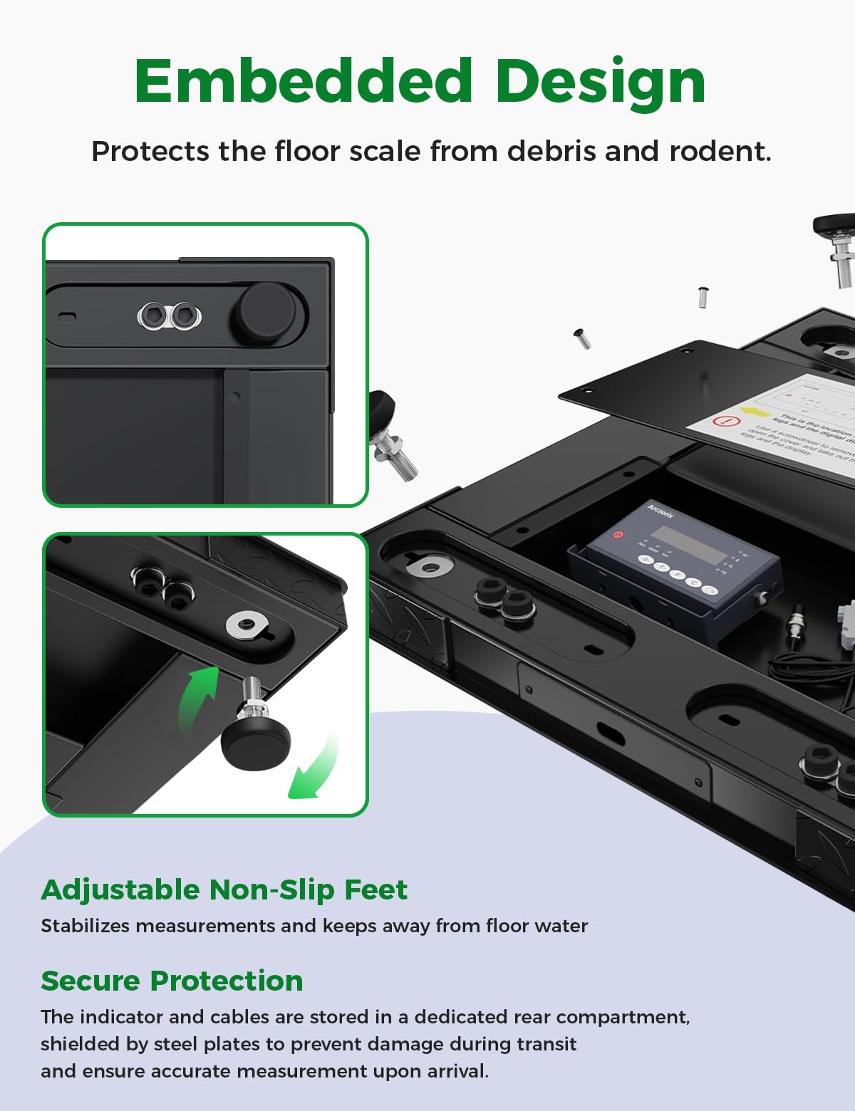 48"x 48" 10000Lbs Arczorix Industrial Floor Scale, Precision Pallet Scale with Digital Indicator, Heavy Duty Weighing Scale for Floor Bench Office Weight Weighing
