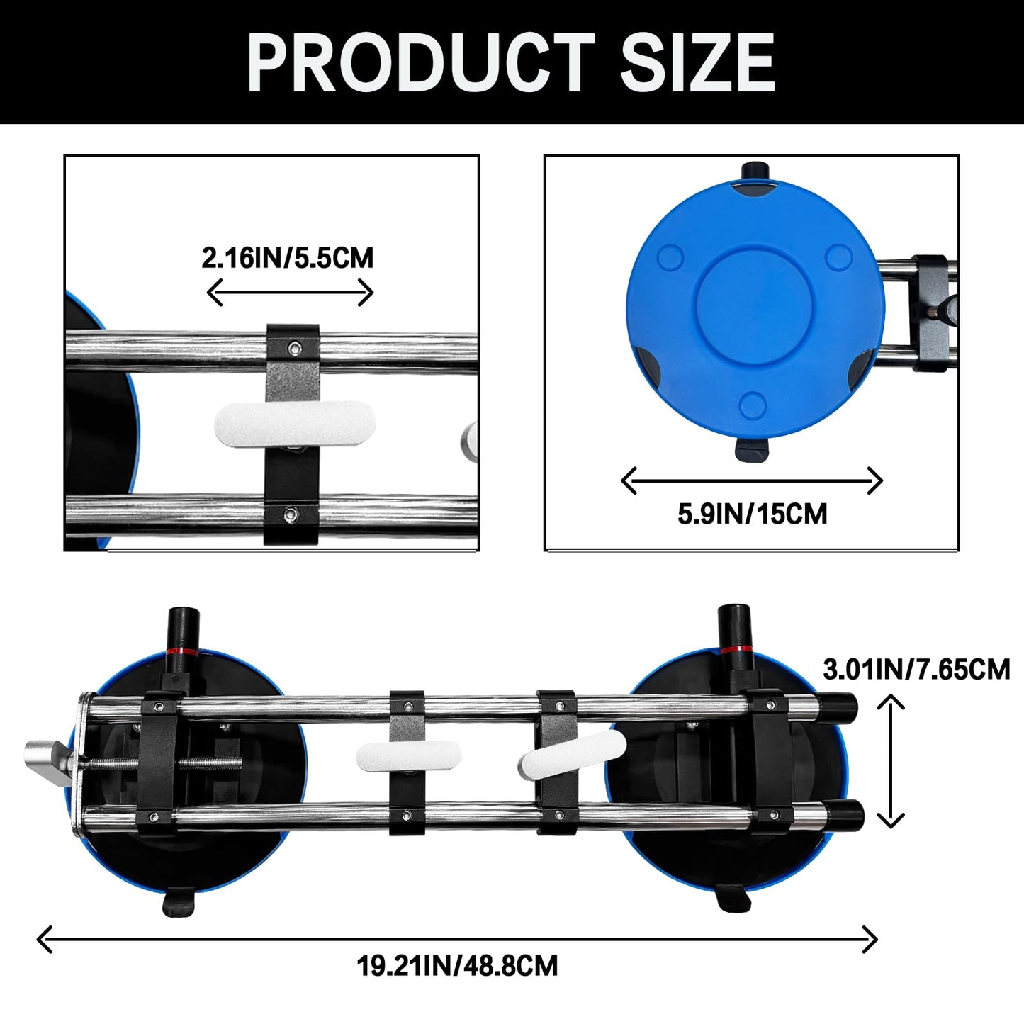 Mitoykus Manual Vacuum Countertop Leveling System - 3s Quick-Suction Technology & 4 Adjustable Knobs for Seamless Granite/Quartz/Marble Alignment | Heavy-Duty Clamping Force, No Slip Gripใ2 Packใ