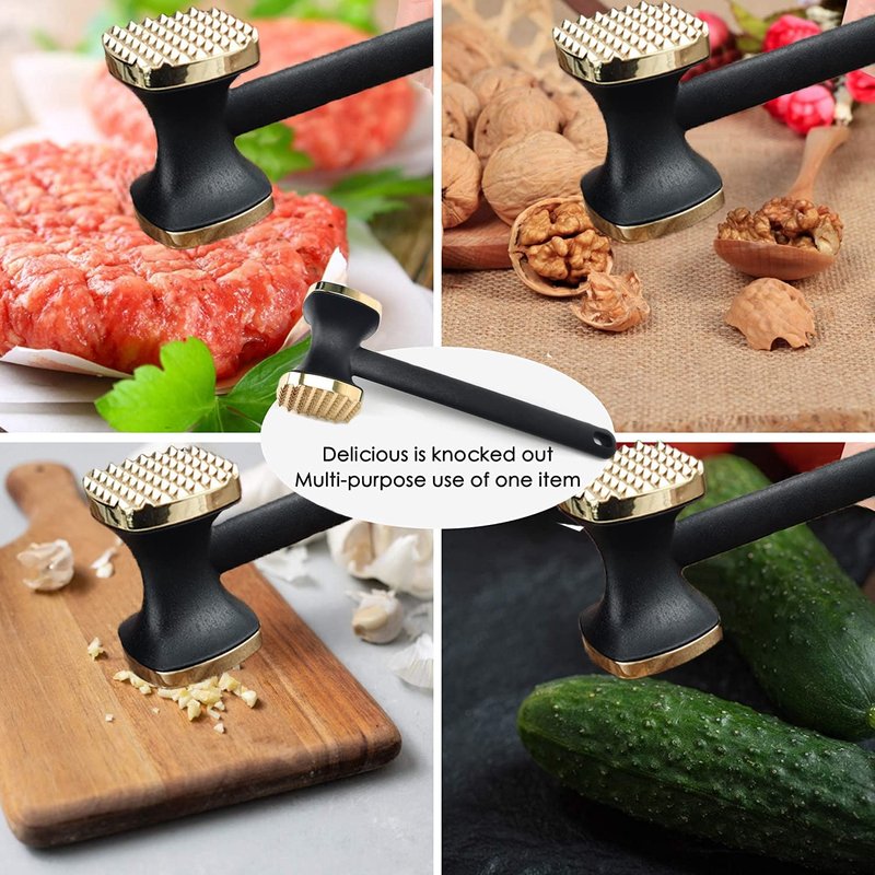 Kitchen Meat Tenderizer - Heavy Duty Manual Hammer Mallet Tool,Meat Hammer Used for Steak, Chicken, Fish,Meat Pounder With Comfort Grip Handle