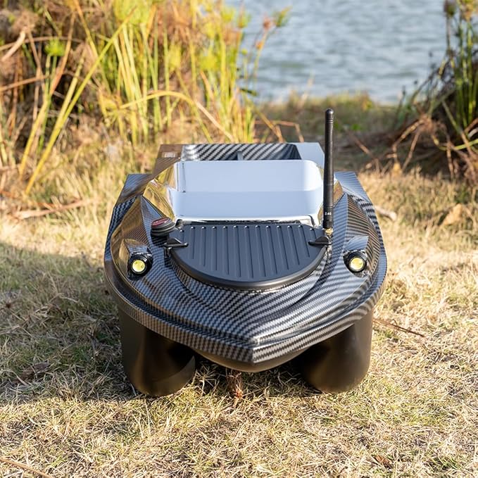 V080 Remote Control Bait Boat 12V High-Speed RC Bait Boat with 9 Fishing Zones and 180 Waypoints