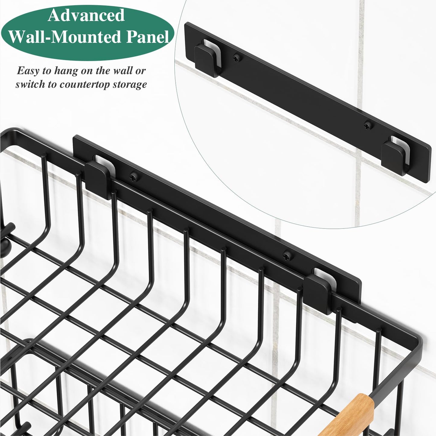 OKZEST 3-Tier Fruit Basket for Kitchen Counter with 2 Banana Hangers, Countertop Organizer Fruit Bowls, Fruit Storage Basket Stand with Handle for Storage Potato Onion Bread Snack Fruit Veggie