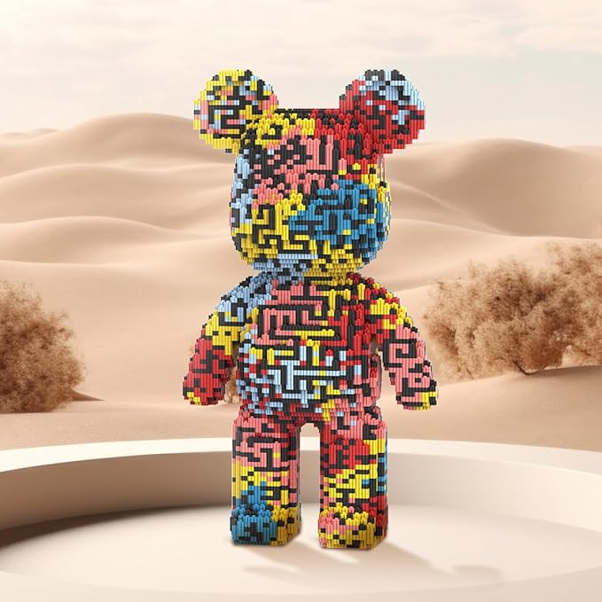 DAHONPA Maze Pattern Bear Micro Building Blocks Set (7250 Pieces) Bear Bricks Set Creative Home & Office Decor Gift for Adults and Kids