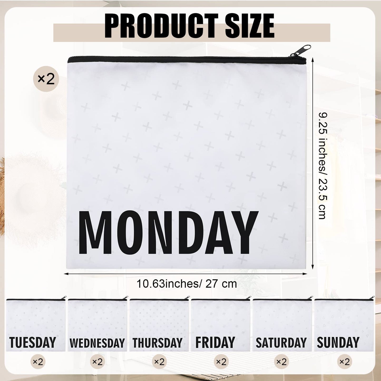 Oudain Packing Cubes Kids and Baby Travel Organizer Pouches Suitcases and Luggage Travel Accessories for Boys and Girls Summer Camp, Cruise, and Family Vacations, Days of Week(14 Pcs)