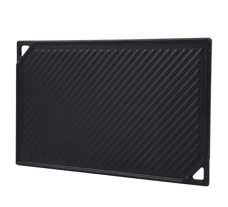 GasSaf Cast Iron Reversible Griddle, 16.5 Inch x 9.5 Inch Double Sided Grill Pan Perfect for Gas Grills and Stove Top