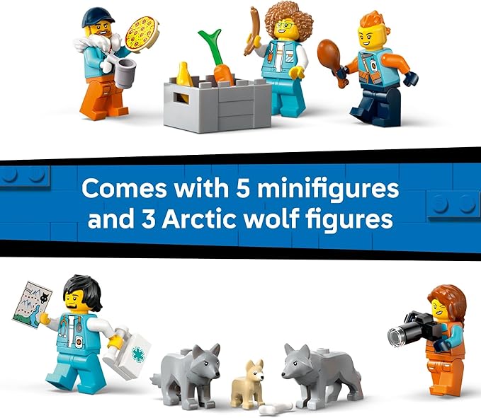 LEGO City Arctic Explorer Science Lab Truck Building Toy - STEM Pretend Play Set for Boys & Girls Ages 8+ - Buildable Toy Truck for Kids W/5 Minifigures - Gift Idea for Birthdays - 60471