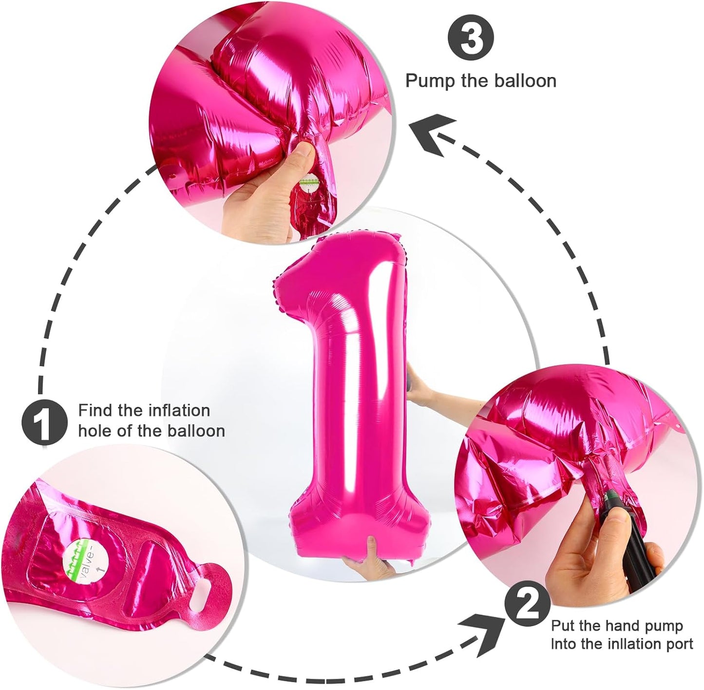 Skiennix 40-Inch Hot Pink Number Balloons - Perfect for 2nd, 12th, 21st Birthday & Celebration Decor