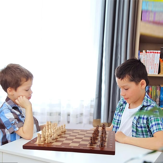 GSE Games & Sports Expert Professional Tournament Chess Board Only Sapele & Maple Inlaid Chessboard Portable Chess Board for Beginners Kids Adults (Medium: 15.75 / Square: 1.57 Brown)