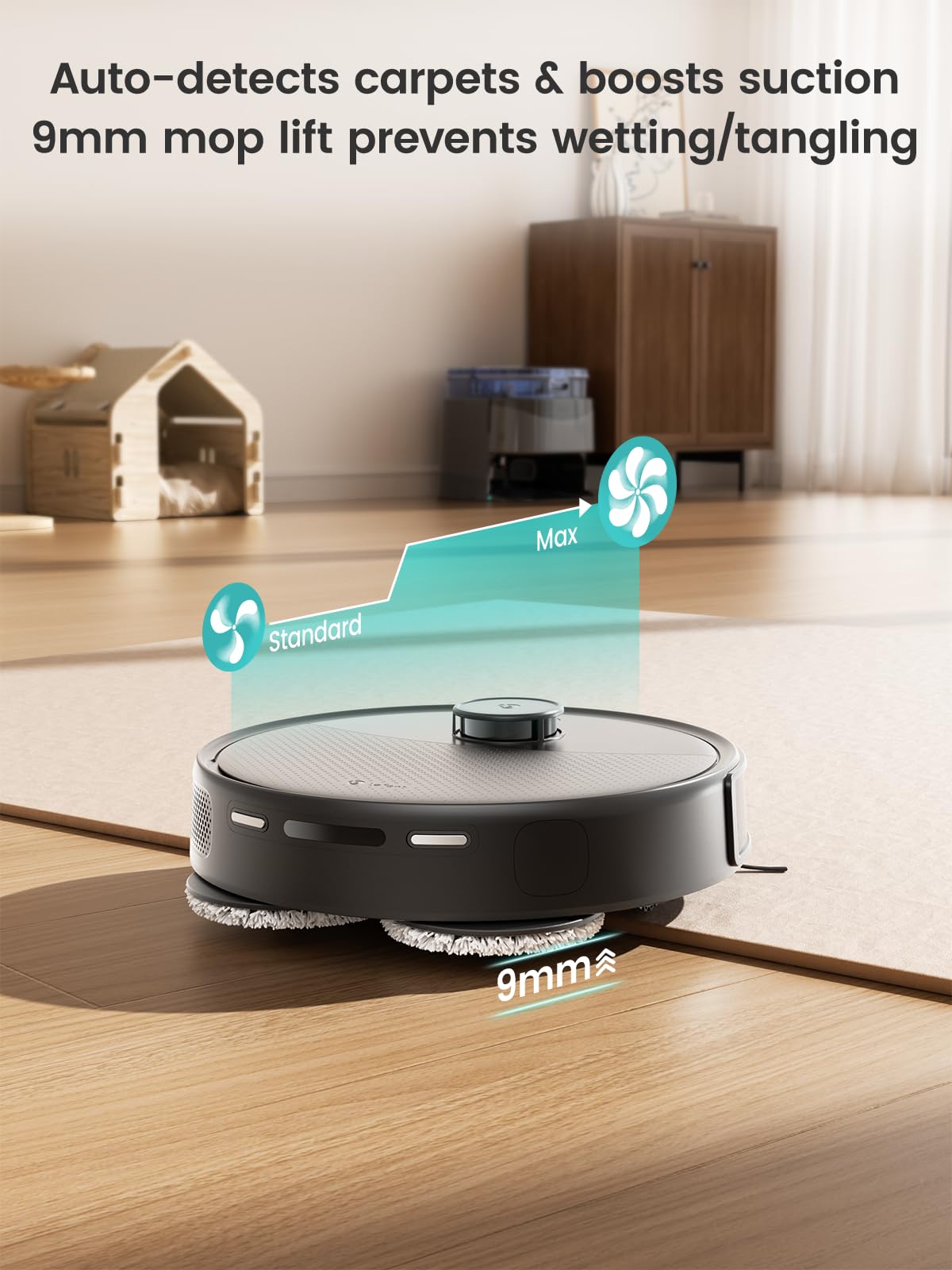 Lefant Robot Vacuum and Mop, 20000Pa Suction,90-Day Self-Emptying, Obstacle Avoidance,5200mAh Battery,Auto Mop Washing&Drying, All-in-One for Pet Hair Carpet, 5G WiFi Alexa/APP/iWatch Control, M3 Max