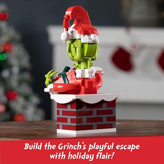 Brickcraft The Grinch Building Set 504 PCS Christmas Toy Kit for Kids & Adults 8+ Movable Hands Arm & Hat Holiday Collectible Display Model Fun Xmas Gift Idea for Grinch Fans & Builder