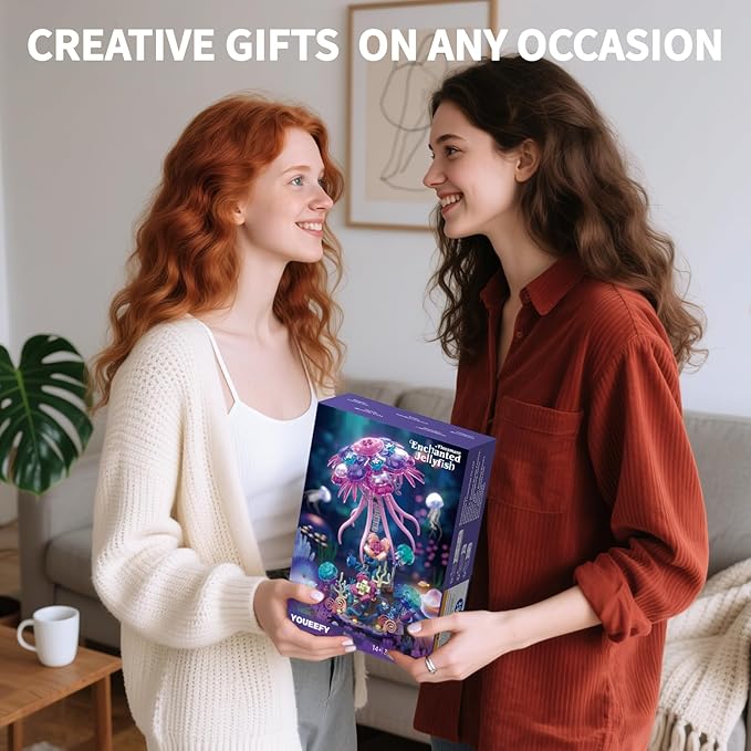 Enchanted Jellyfish Building Kit with Halloween & Christmas Festive Vibes 526 Pcs Underwater Creature Building Blocks Set (presale)