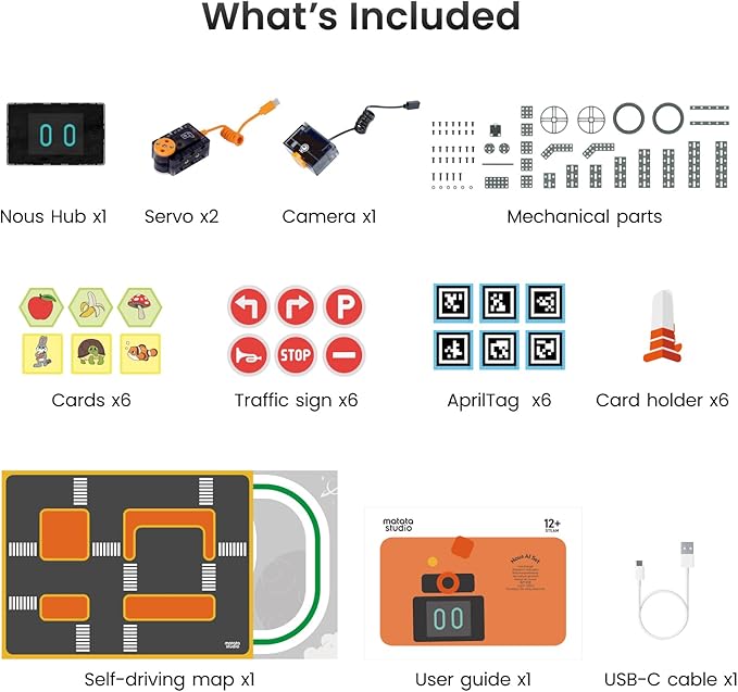 Nous AI Robot for Kids Ages 12+ STEM Coding Robot for Boys and Girls with Scratch & Python Programming Robot Building Kit for Kids to Build Your Own AI Robot