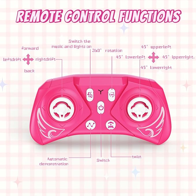 Unicorn Gesture Sensing RC Stunt Car Remote Control Car for Girls 360°Rotation & 2.4GHz RC Cars with Light & Music Barbie Style Toy for Girls Age 6-7 8-12+ Years Old Birthday Gift Idea