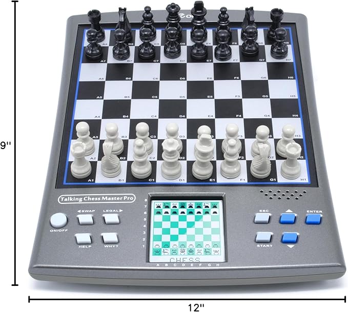 iCore Electronic Chess Set Talking Computer Chess Board 100 Preset Exercises 5 Levels 40 Famous Electronic Chess Games for Kids & Adults