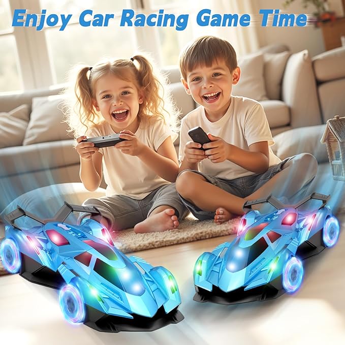 SASBSC Lamb Remote Control Car for Boys 4-7 8-12 Drift Rc Cars with 360° Rotation Spray Music & Lights 1:12 Rechargeable Rc Car Toys 10-12km/h Sport Race Toy Cars Gifts for Kids (Blue)