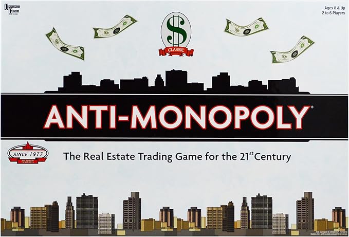 University Games Anti-Monopoly - Fresh Twist on the Classic Real Estate Game for 2-4 Players Ages 8 and Up