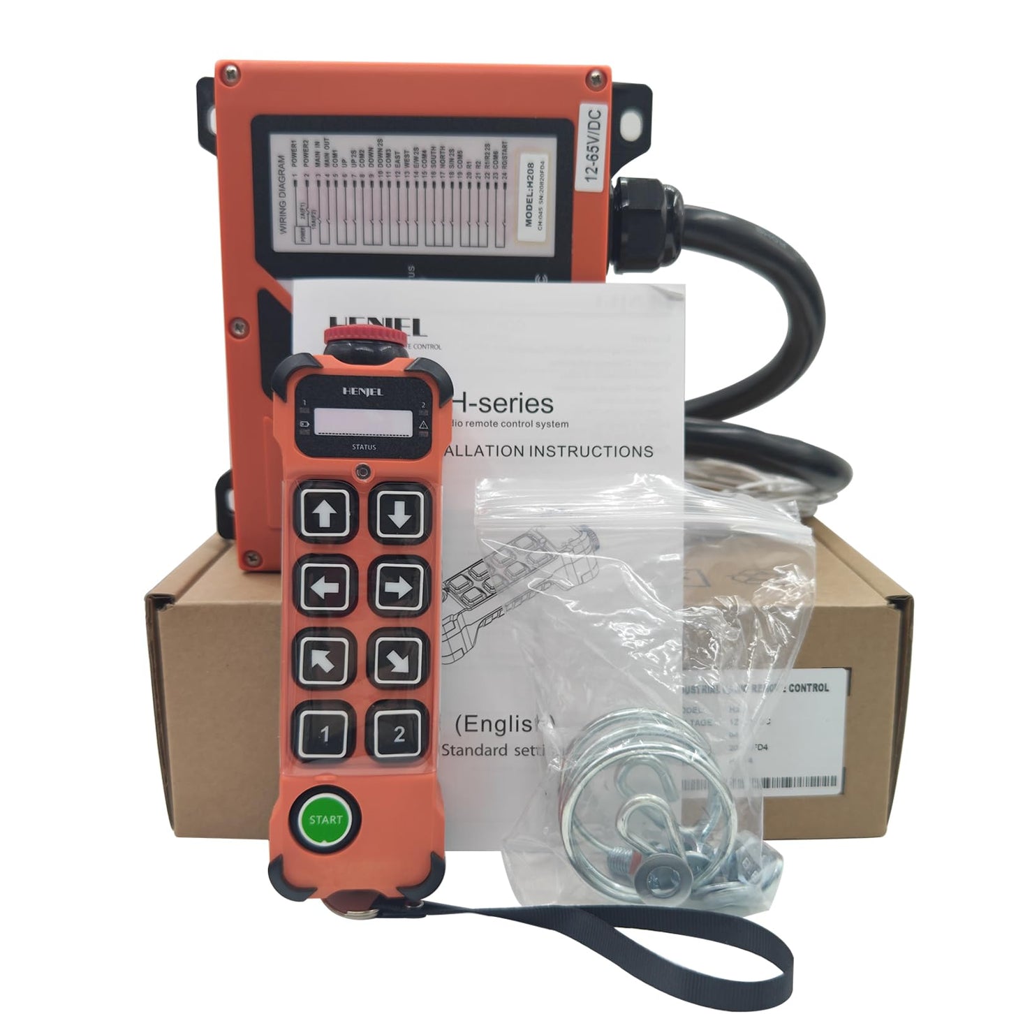 Dual 2 Speed Crane Wireless Remote Control Industrial for Hoist Overhead Bridge Crane Radio Gantry Crane Controller 8 Channel Button Transmitter and Receiver 110V 220V 380V