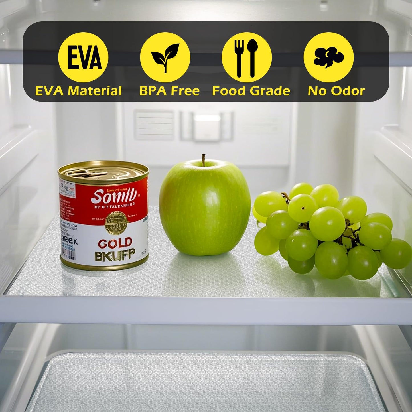 Shelf Liner, Waterproof Refragerator Liner, Drawer Liners for Kitchen Cabinet, Bathroom Under Sink Mat Non Adhesive Fridge Liner EVA Place Mats Roll - Clear 17.7"×78.7"