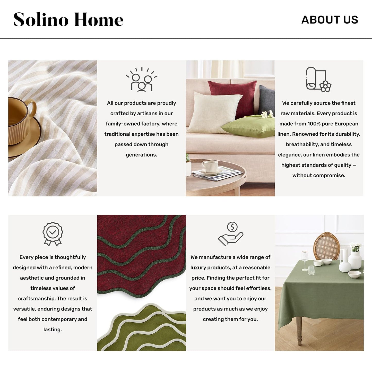 Solino Home Linen Placemats Set of 4 - Tobacco Brown Placemats 14 x 19 Inch - 100% Pure Linen Table Place Mats - Diana Medium Weight