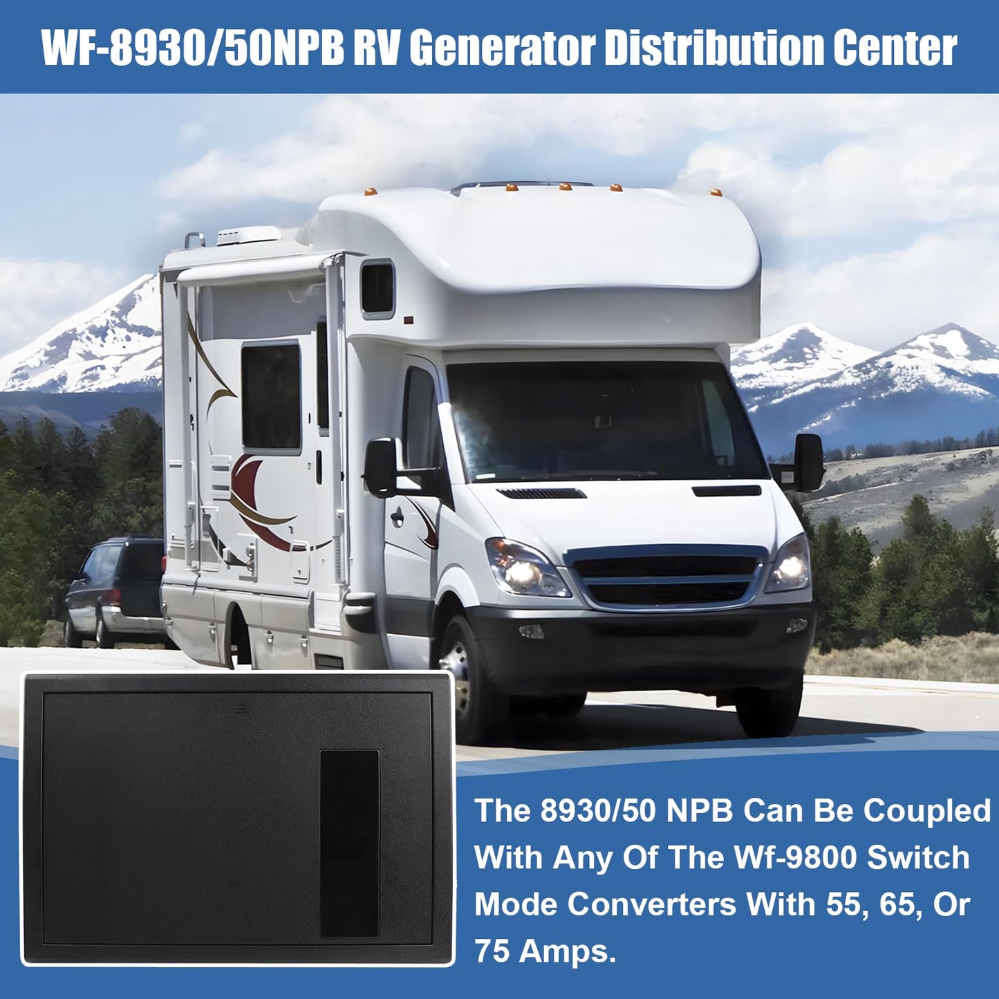 WF-8930/50NPB RV Generator and Component 30/50 Amp AC Distribution Center with 15 DC Circuits for RV