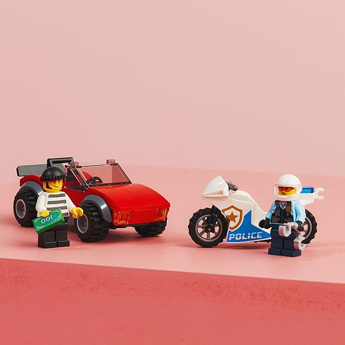 LEGO City Police Bike Car Chase 60392 Toy with Racing Vehicle & Motorbike Toys for 5 Plus Year Olds Kids Gift Idea Set Featuring 2 Officer Minifigures